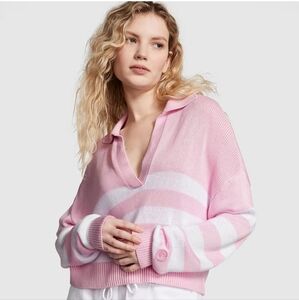 PINK Victoria's Secret Spring Orchard V Neck Knit Sweater